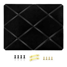 Black Fabric Memo Bulletin Board 17x13 inches Velvet Pin Board for Wall Visio...
