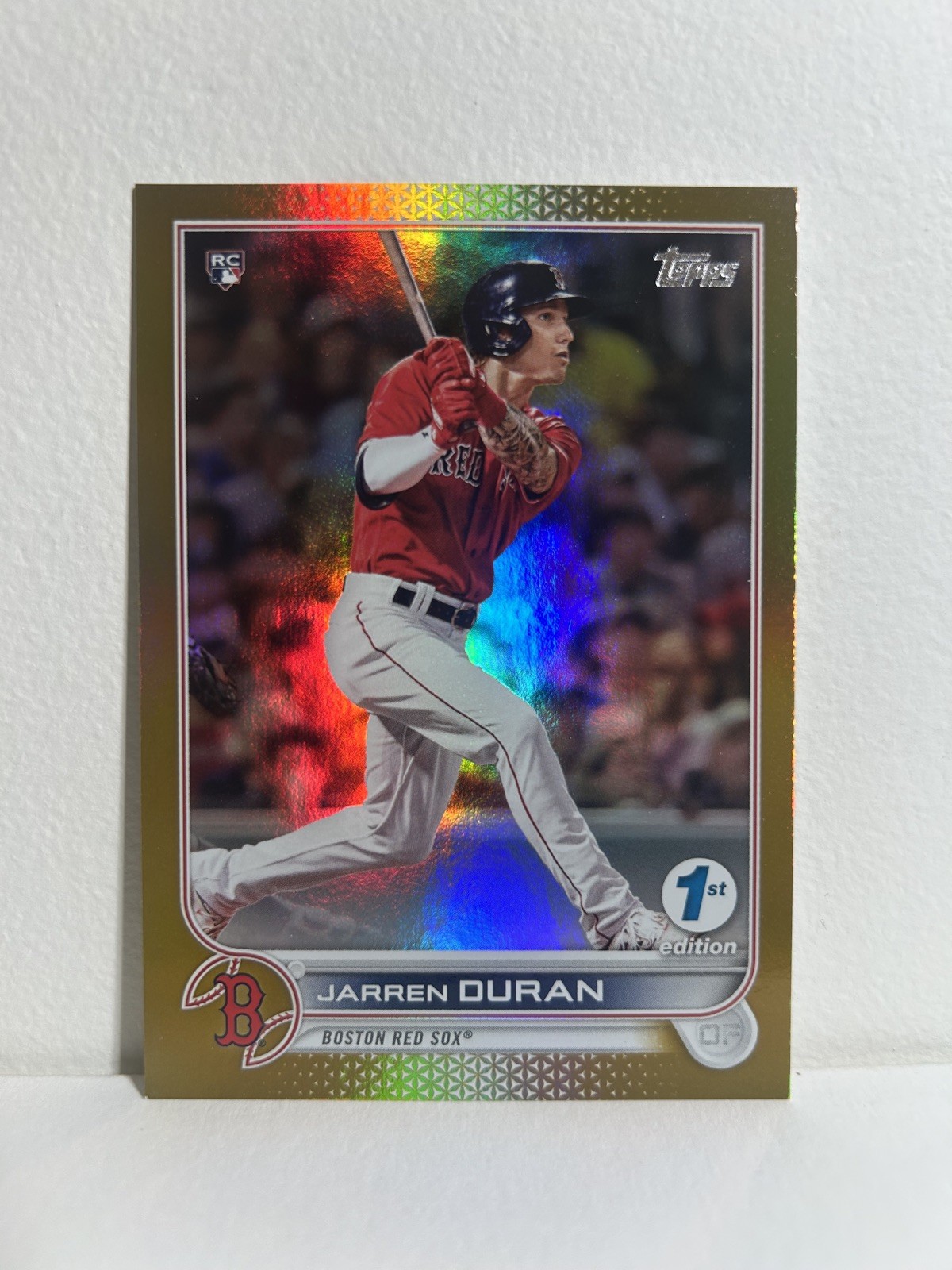 2022 Topps Baseball 1st Edition #187 Jarren Duran Gold Foil Rookie RC - Red Sox