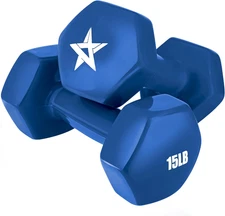 Vinyl Hexagon Dumbbell - Dumbbells Set of 2 Hand Weights for Home Gym & Strength