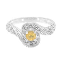 Cavill Ring Sterlingsilber Damen Feueropal 0,19Ct Gelb Topas Schmuck-