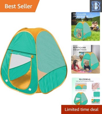 Automatic Pop Up Kids Tent - Safe, Durable, and Easy to Clean Playhouse (Green)