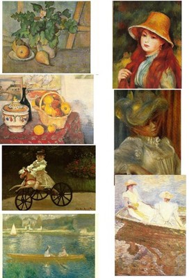 RENOIR, CEZANNE, MONET Set mit 7 Fine Art Postkarten - KOSTENLOSER VERSAND!!!