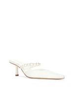 Revolve RAYE Paz Slingback mules pearl embellished strap ivory  9 NIB $188 msrp