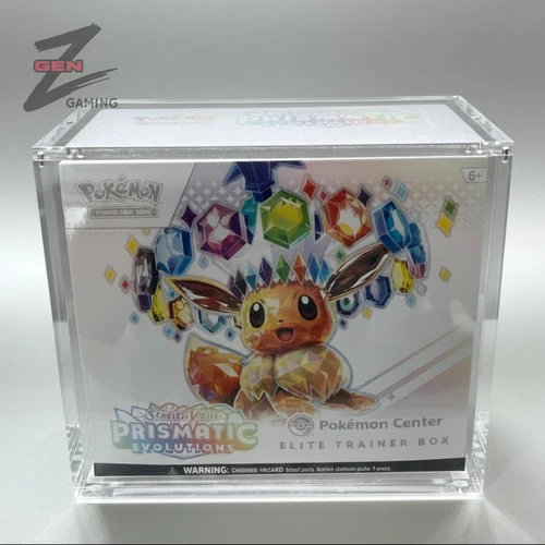 Pokemon ETB Acrylic Display Case for Elite Trainer Box Magnetic 99% UV Rejection