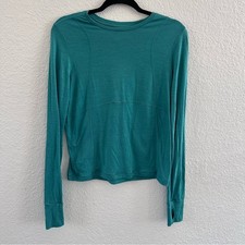 Sweaty Betty Teal Long Sleeve Performance Top Thumbholes Size 8