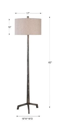 Uttermost 28118 Ivor 62" Tall Buffet Floor Lamp - Silver - Picture 5 of 7