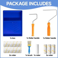 9" Paint Roller Set with Tray Soft Sleeves Brush Decorating Painting Tool Kit UK