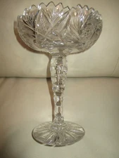 Antique American Brilliant Period  Cut Glass Pedestal Compote.