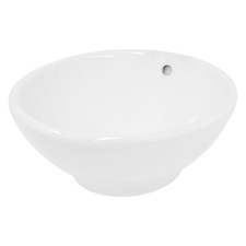 Évier lavabo vasque a poser rond céramique lave-mains salle de bain 420x170 mm