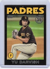 2021 Topps #86B-7 Yu Darvish 1986 Topps Baseball 35th Anniversary Black /299