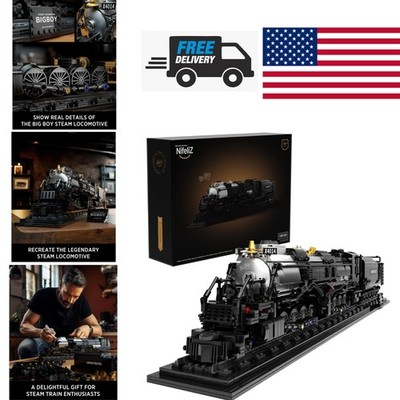 Black Articulated Steam Train Building Block Set 1818 Pieces for Collectors