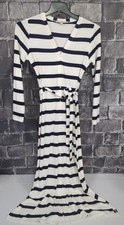 LOFT Striped Long Sleeve Maxi Dress Women's Size MP (Petite) Button Front EUC!