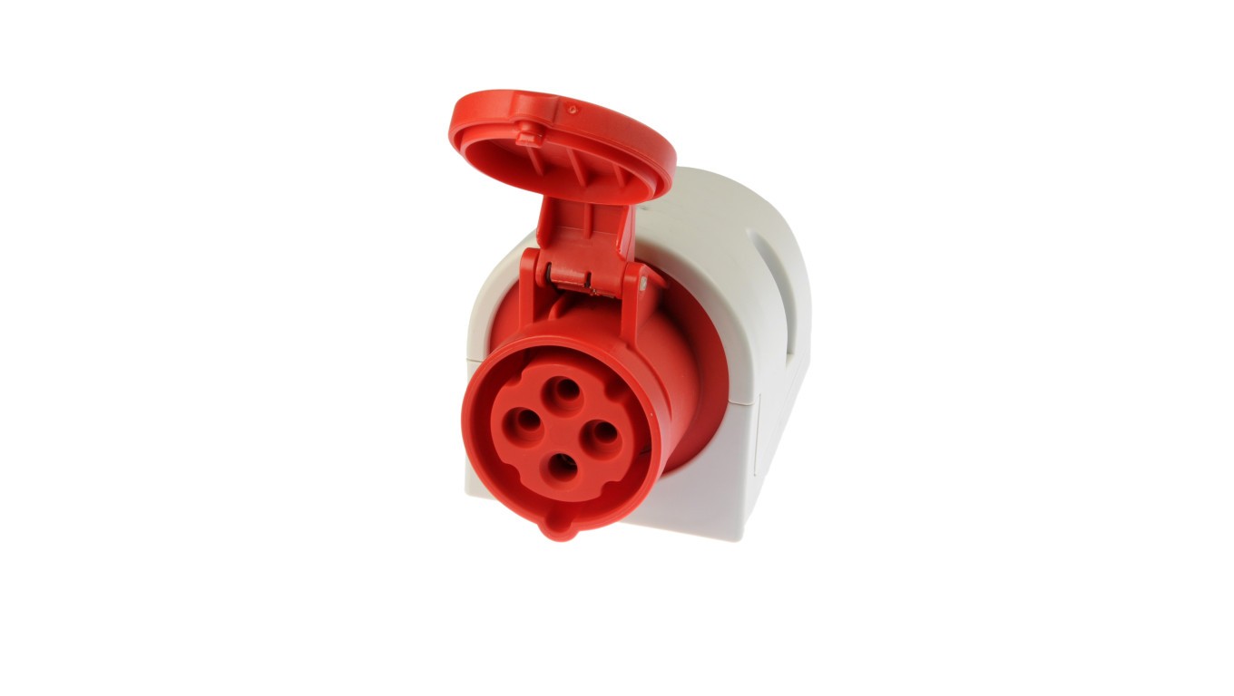 16A 4P 400V Fixed Socket Red IP44 114-6 Fixed Sockets