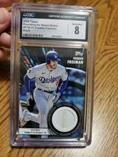 2024 Topps Rounding The Bases Relics Freddie Freeman Black /99 CGC NM 8 Pop 1