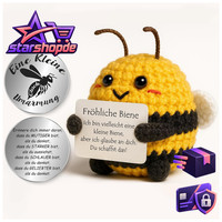 Pocket Hug Biene Kreative Strickwolle Figur GlüCksbringer Geschenk Einschulung