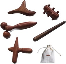 Reflexology Traditional Wooden Thai Massager Tools Full Body Foot Stick Hook Bac