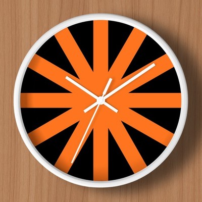 Orange Starburst, Asterisk Modern Wall Clock, Eames, George Nelson Inspired. 