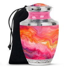 Light Gold Abstract Funeral Large Urn For Ashes For Mom Dad 10 Inch