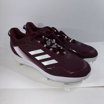 Adidas Icon 7 Mens Metal Baseball Cleats Burgundy Red White FZ1555 NEW Size 13