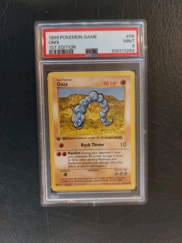 1999 Pokemon Base Set 1st edition Onix 56/102 Shadowless PSA 9 Freshly Graded - Picture 6 of 6