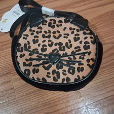 Leopard Print Cat Face Mini Crossbody Purse Faux Fur Animal Bag Cute Trend