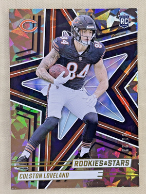 2025 Rookies and Stars Colston Loveland RC Cracked Ice FOTL /22 Chicago Bears