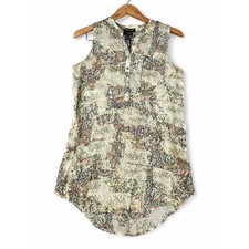 About A Girl Sleeveless Paisley Henley Midi Dress S