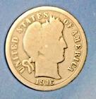 U.S.A (1)COIN BARBER DIME  1916   VERY GOOD   0.9000 SILVER