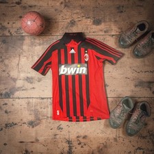 AC MILAN 2007/08 ADIDAS Home Football Shirt S Mens Soccer Jersey Italy