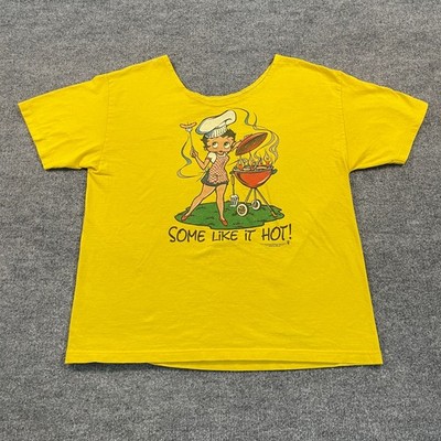 Vintage 2001 Betty Boop Some Like It Hot! Shirt Womens XL 23x29 Yellow