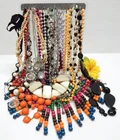 VINTAGE TO NOW COSTUME/ CRAFT JEWELRY NECKLACE LOT,  MIXED MATERIALS