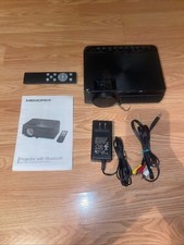 Black Momorex Projector with white screen curtain, celling projector holder