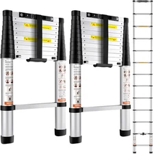 Uimoso Telescoping Ladder Aluminum Extension Step10.5/12.5 ft Multi-use Portable