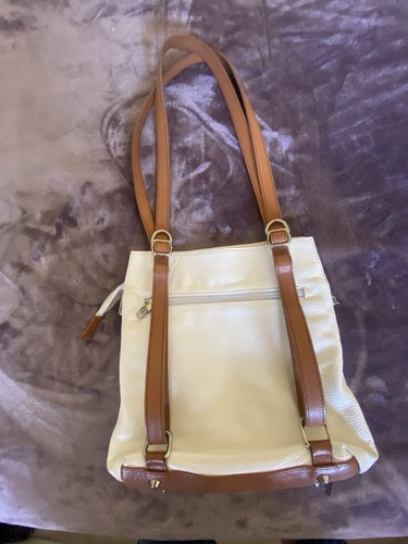 VALENTINA White Pebbled Leather Crossbody Bag/Purse Made In Italy - Picture 3 of 11