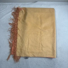 VTG Soft Surroundings 100% Silk Orange Yellow Wrap Scarf Blanket