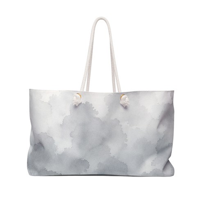 #ad Gray Watercolor Clouds Weekender Bag Oversized Travel Tote $51.68