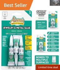 0.1oz Aleene's Jewelry  Metal Glue - No-Run Formula, Ideal for Crafts  Repairs