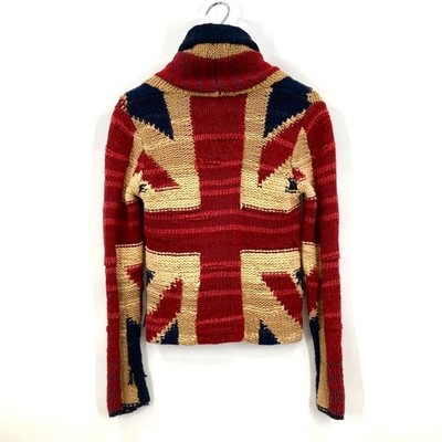 Denim Supply Ralph Lauren Handknit Union Jack Cardigan Sweater
