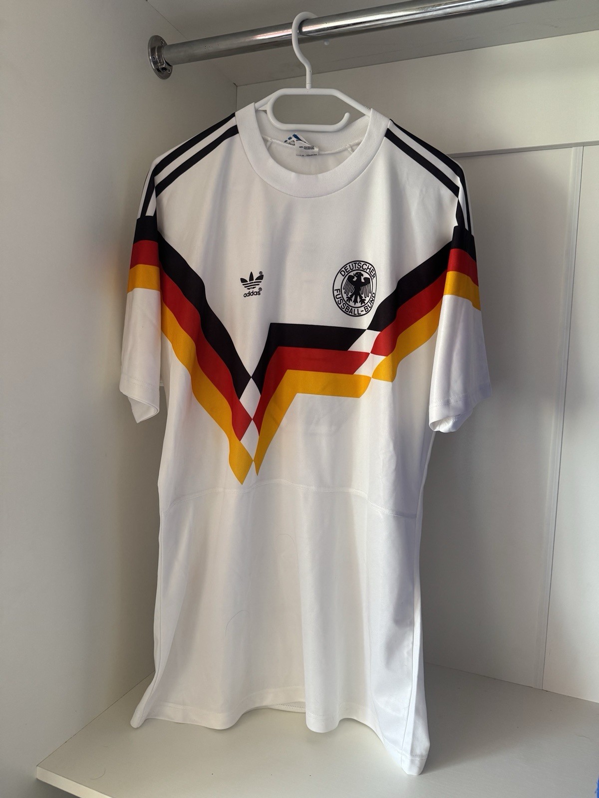 VTG 1988-91 West Germany Adidas Home #9 World Cup 1990 Football Jersey L