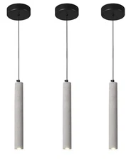 Concrete Linear 3 Piece Pendant Light  Modern Cement Pendant Lighting Fixture