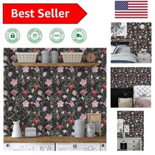 Transform Your Space with Dark Green Floral Peel and Stick Wallpaper, 17.7"x118"