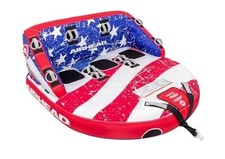 Airhead Super Mable 3 Person Towable Tube Inflatable Boat Dual Tow USA Stripes 