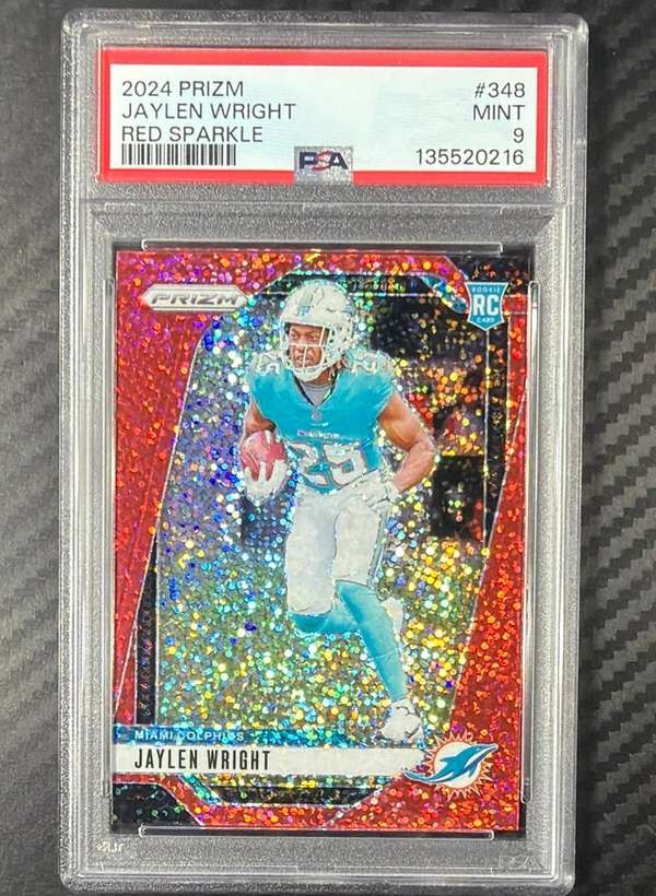 2024 Panini Prizm - Red Sparkle #348 Jaylen Wright PSA PSA 9 SN135520216