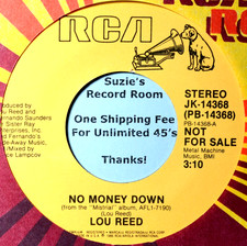 Lou Reed No Money Down 80s Rock DJ Promo 45 7