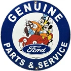 VINTAGE FORD MOTORS PORCELAIN SIGN GAS STATION PUMP PLATE DEALERSHIP DISNEY