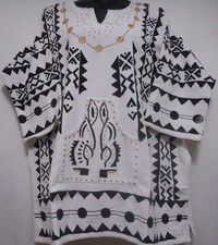 Men women Mud cloth Vintage dashiki Shirt African Blouse Organic Cotton One Size