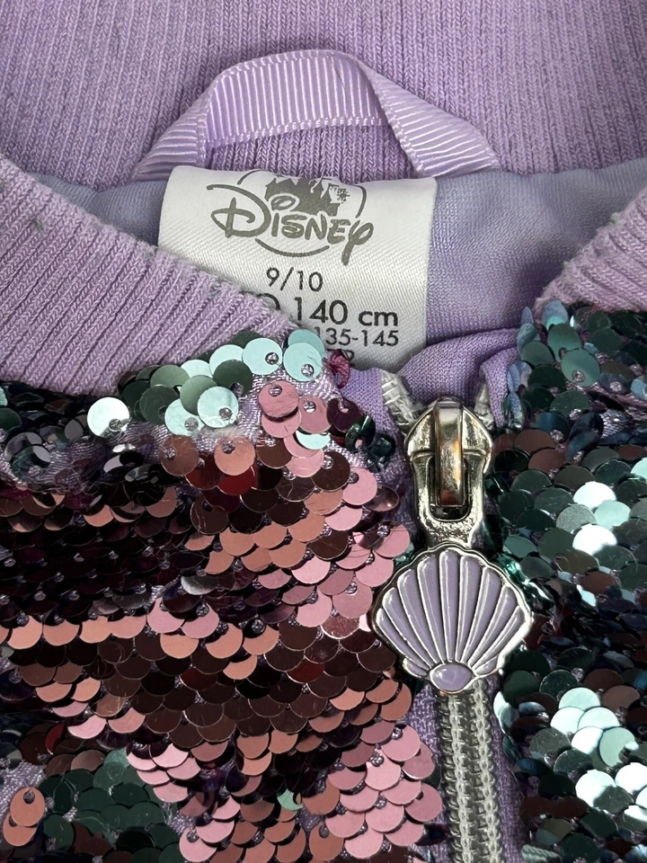 Disney Sirenita Ariel Reversible Lentejuelas Rosa Chaqueta Bomber Talla 9/10 LNC Foto 3 de 4
