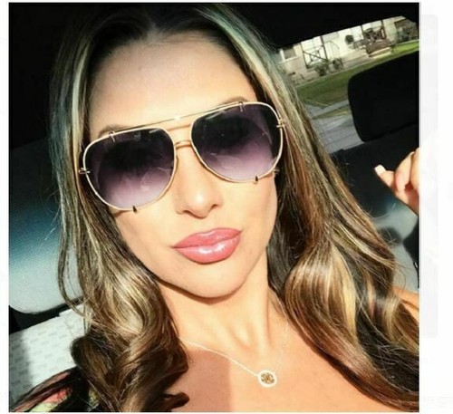 Men Women Big AVIATOR Oversized Metal Gradient Women Sunglasses GAFAS - Picture 9 of 19