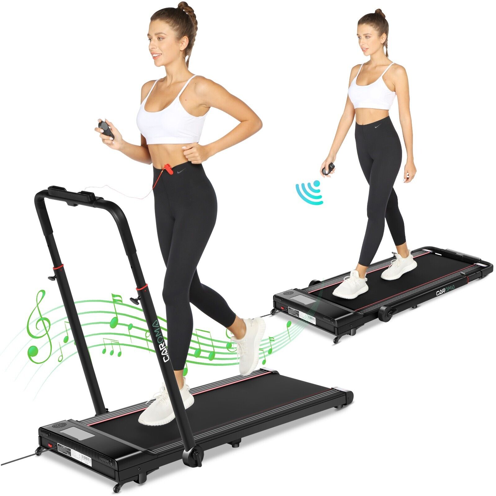 Tapis roulant elettrico con display LED 12km/h attrezzatura fitness cyclette Bluetooth 110K