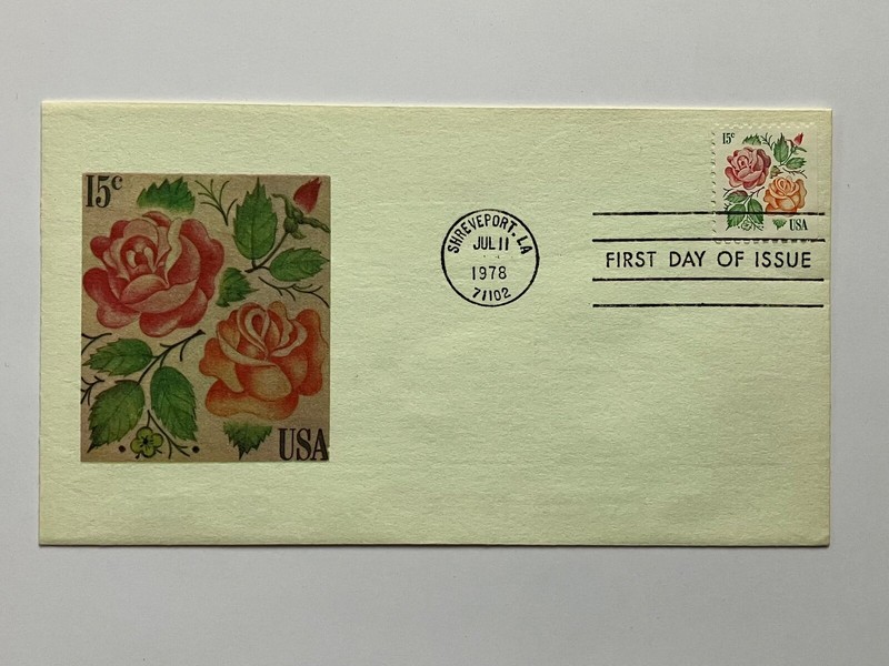 1978 15c Medallion Roses 1737 Andrews Cachet FDC 416/1000